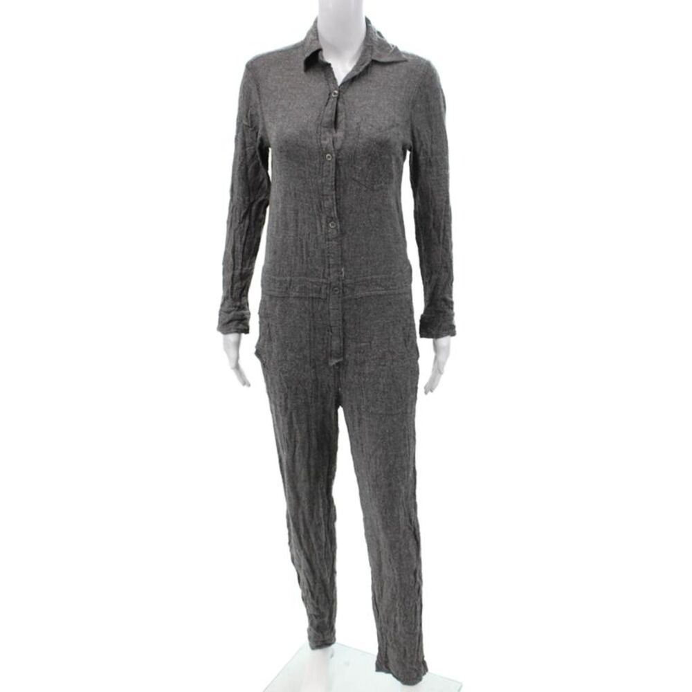 Isabel Marant Etoile Women Dark Gray Wool Jumpsuit Long Sleeve Size 36